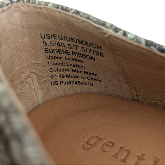 Gentle Souls Kenneth Cole Eugene Snakeskin Bow Loafers 9.5 Gray Leather - Picture 8 of 10